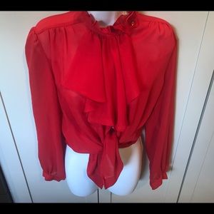 VTG Red Blouse SZ 14 EUC